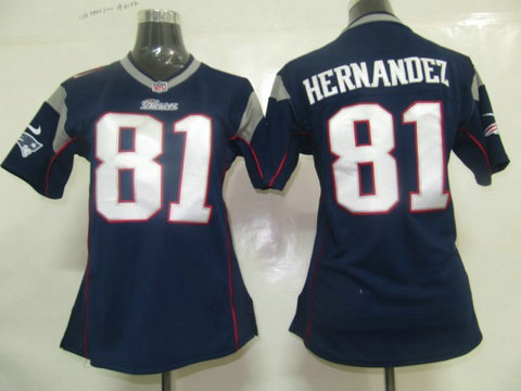 Nike Game blue nfl Women Jerseys New England Patriots 81 Hernandez